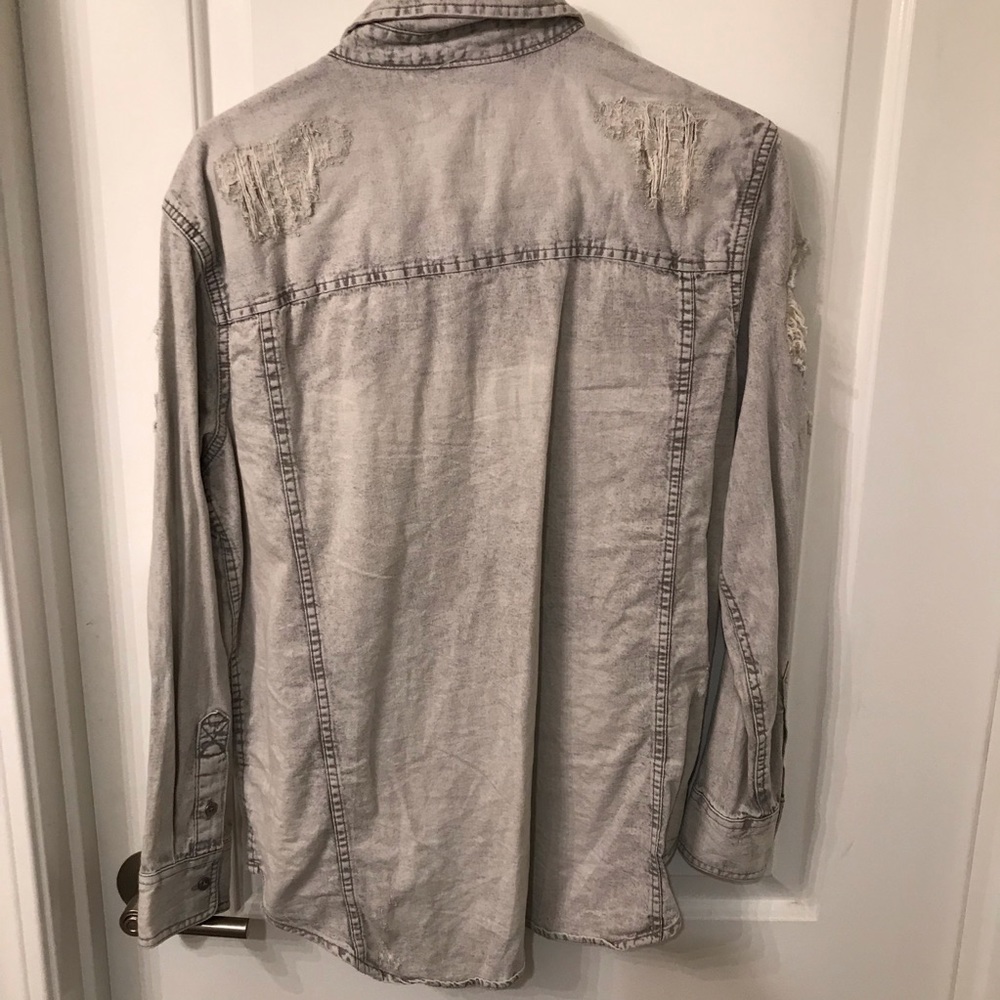 Distressed American Eagle Oversized Button Up - image 2